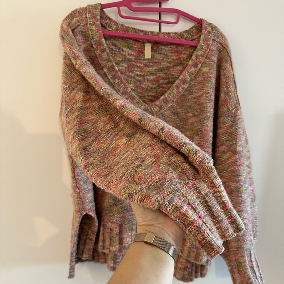 Pink Multi Pilcro v-neck sweater - Picture 2 of 9